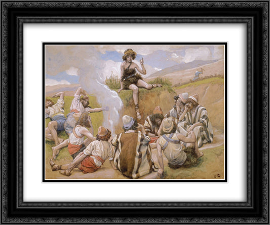 Joseph Reveals His Dream to His Brethren 24x20 Black Ornate Wood Framed Art Print Poster with Double Matting by Tissot, James