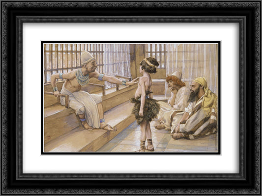 Joseph Sold Into Egypt 24x18 Black Ornate Wood Framed Art Print Poster with Double Matting by Tissot, James