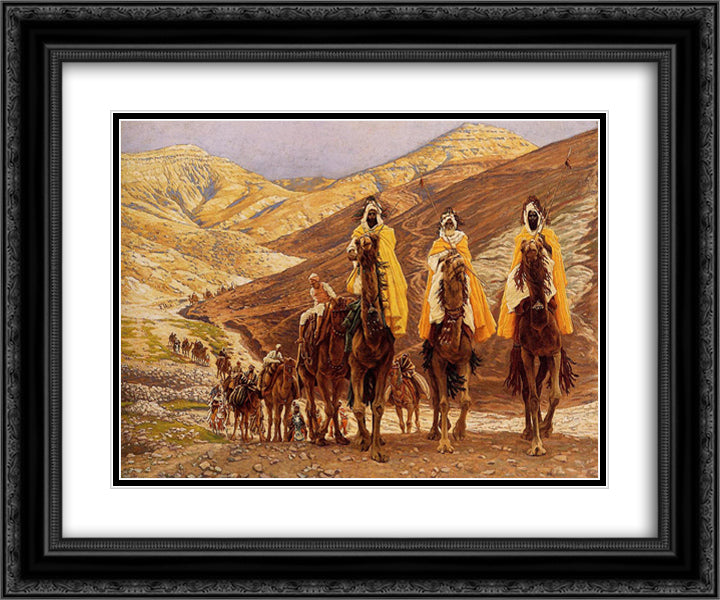 Journey of the Magi 24x20 Black Ornate Wood Framed Art Print Poster with Double Matting by Tissot, James