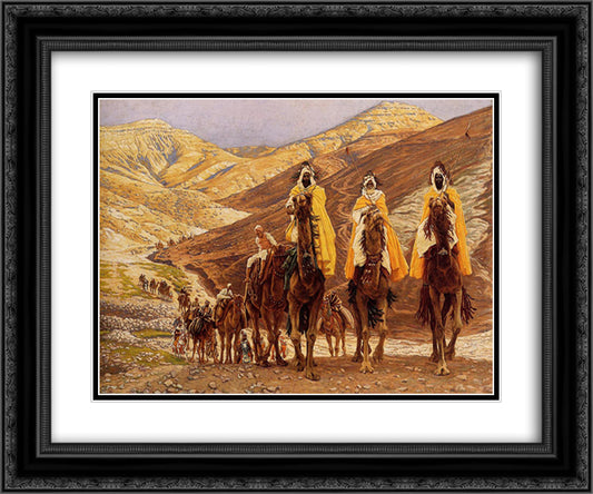 Journey of the Magi 24x20 Black Ornate Wood Framed Art Print Poster with Double Matting by Tissot, James