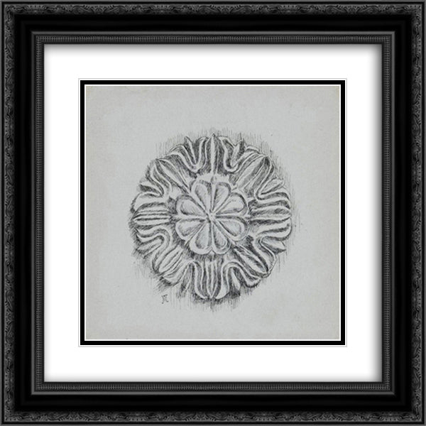 Judaic Ornament (Rosette) 20x20 Black Ornate Wood Framed Art Print Poster with Double Matting by Tissot, James