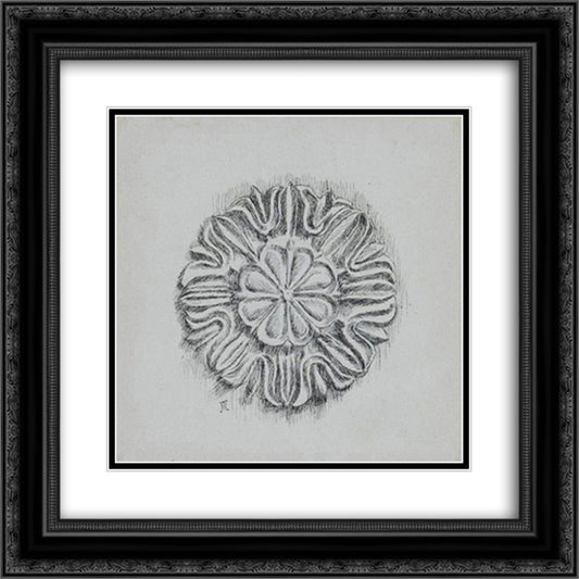 Judaic Ornament (Rosette) 20x20 Black Ornate Wood Framed Art Print Poster with Double Matting by Tissot, James