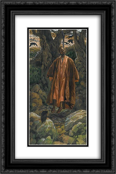 Judas Hangs Himself, illustration for 'The Life of Christ' 16x24 Black Ornate Wood Framed Art Print Poster with Double Matting by Tissot, James