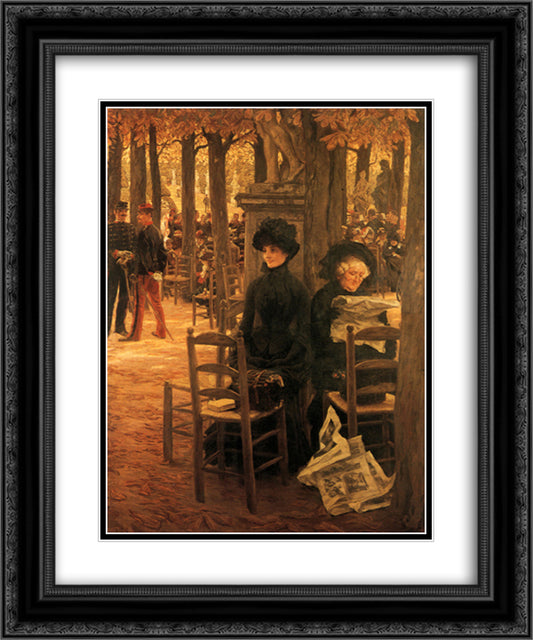 Letter with Hats 20x24 Black Ornate Wood Framed Art Print Poster with Double Matting by Tissot, James