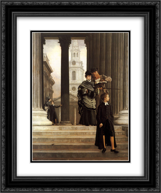London Visitors 20x24 Black Ornate Wood Framed Art Print Poster with Double Matting by Tissot, James