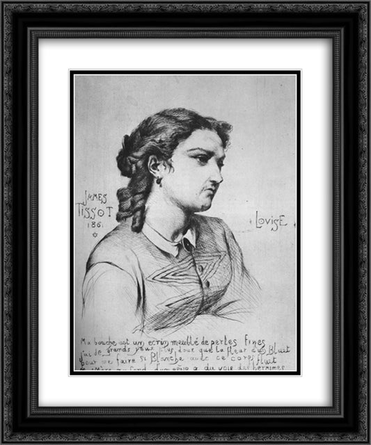 Louise 20x24 Black Ornate Wood Framed Art Print Poster with Double Matting by Tissot, James