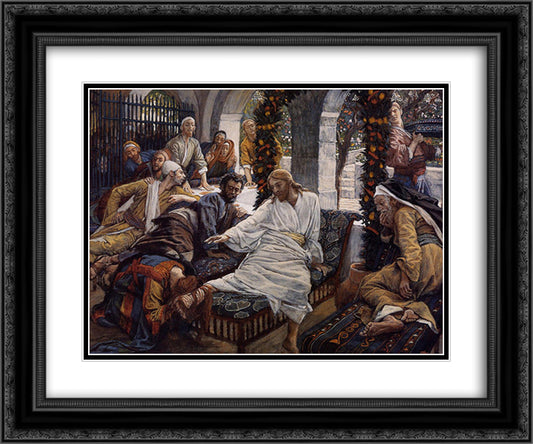 Mary Magdalene`s Box of Very Precious Ointment 24x20 Black Ornate Wood Framed Art Print Poster with Double Matting by Tissot, James