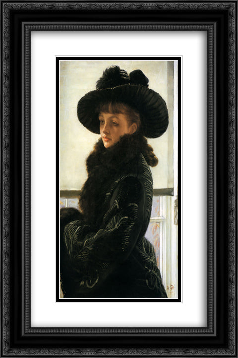 Mavourneen (Portrait of Kathleen Newton) 16x24 Black Ornate Wood Framed Art Print Poster with Double Matting by Tissot, James