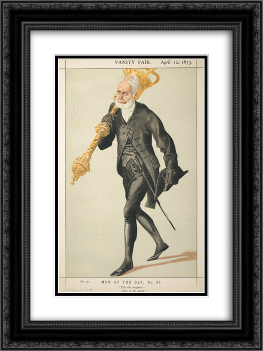 Men of the Day No.610 Caricature of Lt Col Lord Charles James Fox Russell 18x24 Black Ornate Wood Framed Art Print Poster with Double Matting by Tissot, James