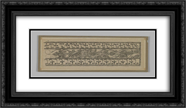 Metal Ornament Taken from the Mosque of Es Sakra 24x14 Black Ornate Wood Framed Art Print Poster with Double Matting by Tissot, James