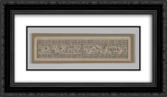 Metal ornament taken from the Mosque of Es-Sakra, from 'The Life of Our Lord Jesus Christ' 24x14 Black Ornate Wood Framed Art Print Poster with Double Matting by Tissot, James