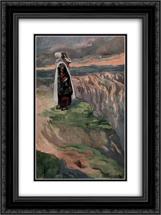 Moses Sees the Promised Land from Afar 18x24 Black Ornate Wood Framed Art Print Poster with Double Matting by Tissot, James