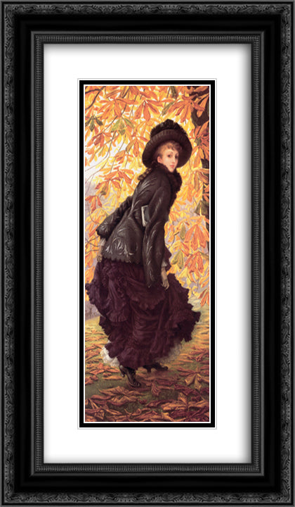 October 14x24 Black Ornate Wood Framed Art Print Poster with Double Matting by Tissot, James