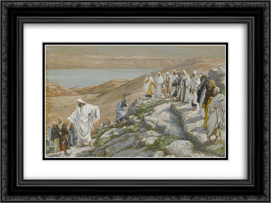 Ordaining of the Twelve Apostles 24x18 Black Ornate Wood Framed Art Print Poster with Double Matting by Tissot, James