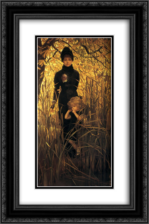 Orphan 16x24 Black Ornate Wood Framed Art Print Poster with Double Matting by Tissot, James