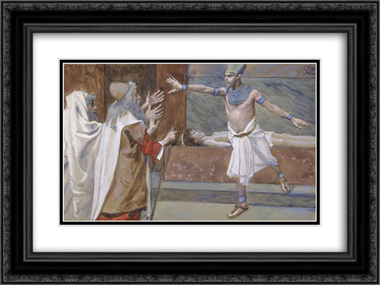 Pharaoh and His Dead Son 24x18 Black Ornate Wood Framed Art Print Poster with Double Matting by Tissot, James