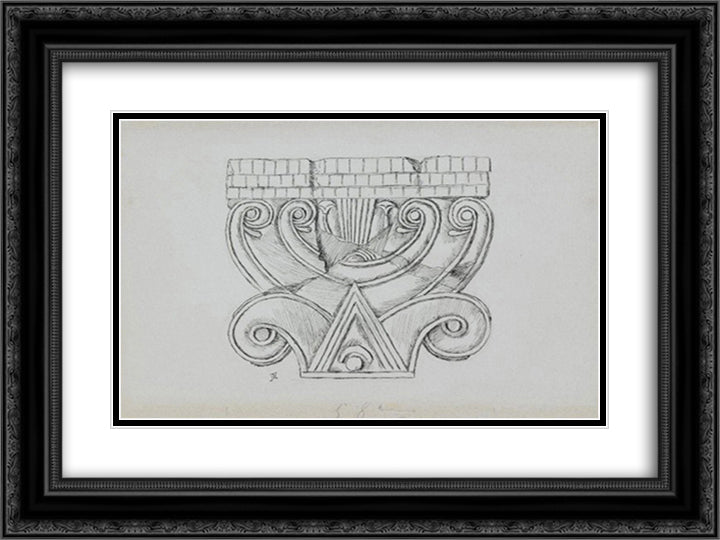 Phoenician Capital 24x18 Black Ornate Wood Framed Art Print Poster with Double Matting by Tissot, James