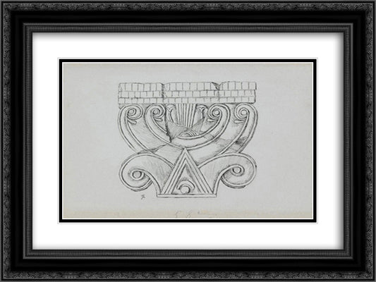Phoenician Capital 24x18 Black Ornate Wood Framed Art Print Poster with Double Matting by Tissot, James
