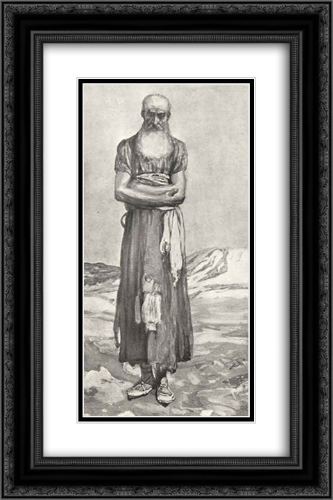 Prophet Naum 16x24 Black Ornate Wood Framed Art Print Poster with Double Matting by Tissot, James