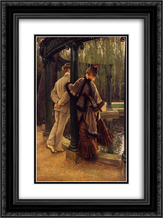 Quarrelling 18x24 Black Ornate Wood Framed Art Print Poster with Double Matting by Tissot, James