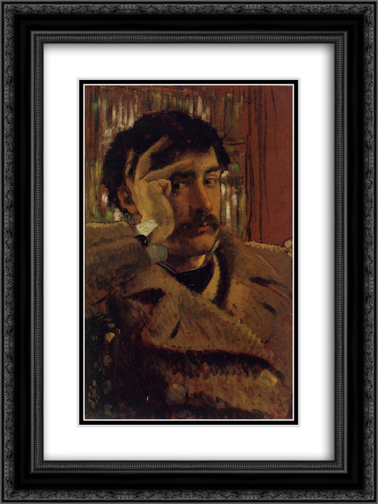 Self Portrait 18x24 Black Ornate Wood Framed Art Print Poster with Double Matting by Tissot, James