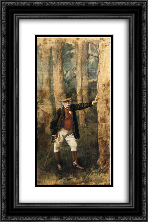 Self-Portrait 16x24 Black Ornate Wood Framed Art Print Poster with Double Matting by Tissot, James