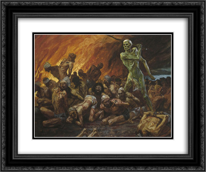 Sheep They Are Laid in the Grave 24x20 Black Ornate Wood Framed Art Print Poster with Double Matting by Tissot, James