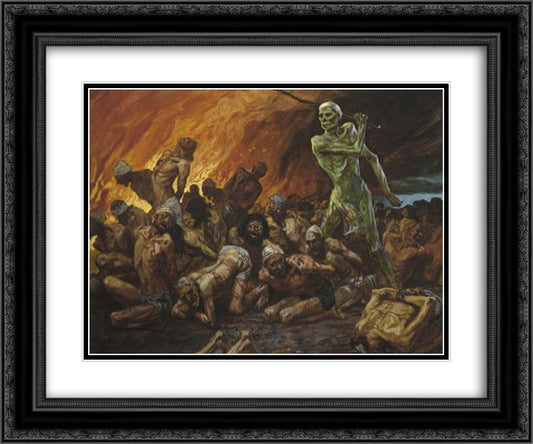 Sheep They Are Laid in the Grave 24x20 Black Ornate Wood Framed Art Print Poster with Double Matting by Tissot, James