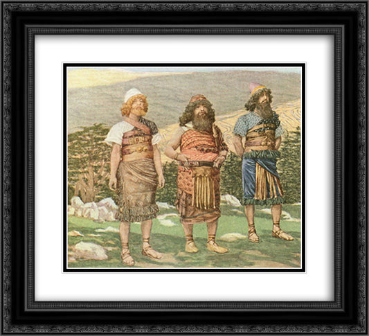 Shem, Ham and Japheth 22x20 Black Ornate Wood Framed Art Print Poster with Double Matting by Tissot, James