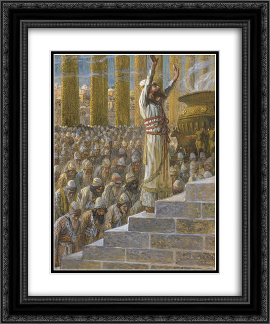 Solomon Dedicates the Temple at Jerusalem 20x24 Black Ornate Wood Framed Art Print Poster with Double Matting by Tissot, James