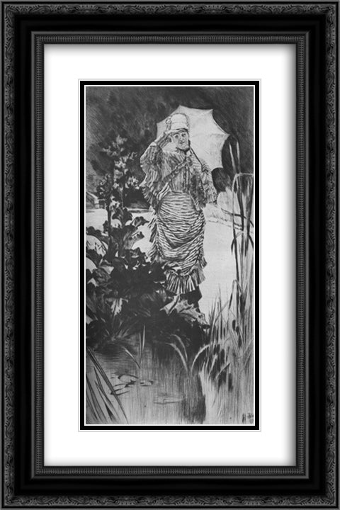 Spring Morning 16x24 Black Ornate Wood Framed Art Print Poster with Double Matting by Tissot, James