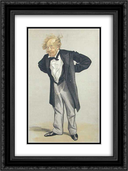 Statesmen No.1230 Caricature of The Rt Hon CP Villiers M.P. 18x24 Black Ornate Wood Framed Art Print Poster with Double Matting by Tissot, James