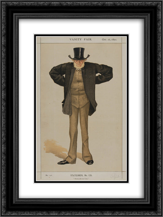Statesmen No.1280 18x24 Black Ornate Wood Framed Art Print Poster with Double Matting by Tissot, James