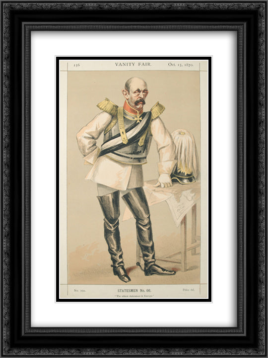 Statesmen No.660 Caricature of Count von Bismarck Schoenausen 18x24 Black Ornate Wood Framed Art Print Poster with Double Matting by Tissot, James