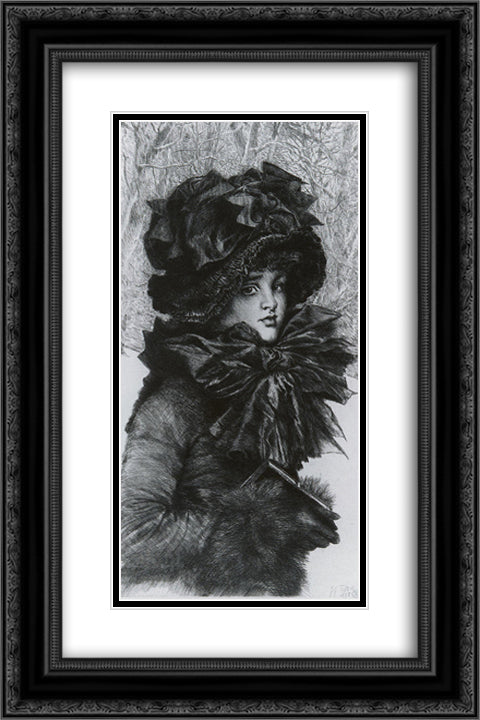 Sunday Morning 16x24 Black Ornate Wood Framed Art Print Poster with Double Matting by Tissot, James