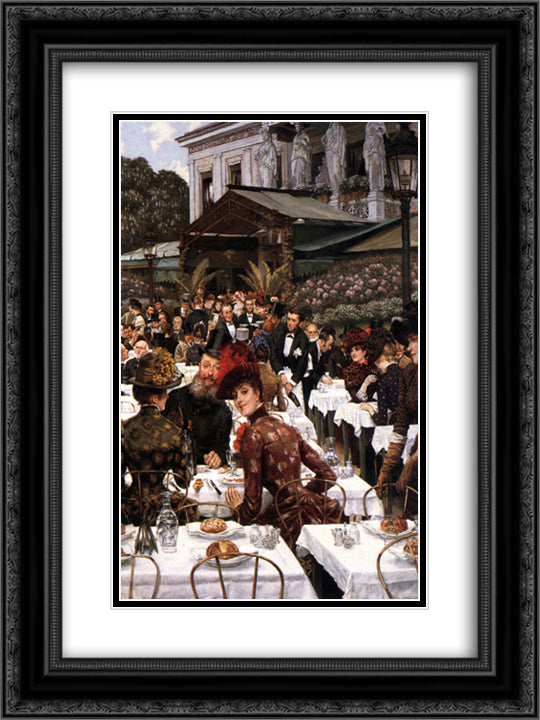 The Artist's Ladies 18x24 Black Ornate Wood Framed Art Print Poster with Double Matting by Tissot, James