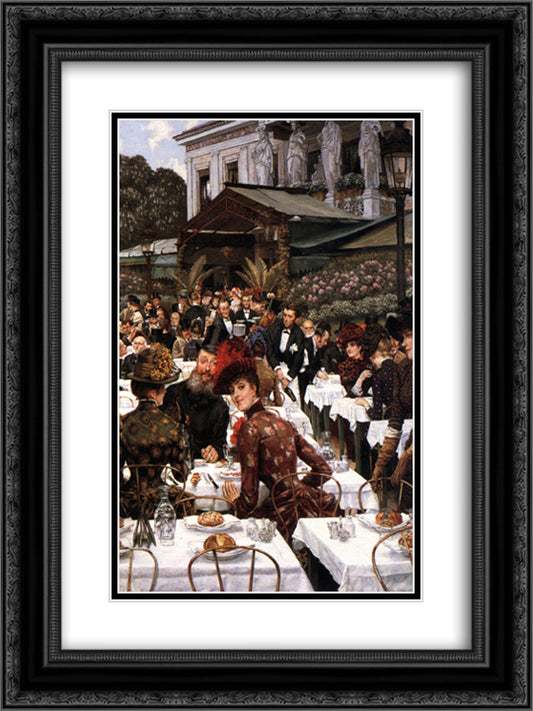 The Artist's Ladies 18x24 Black Ornate Wood Framed Art Print Poster with Double Matting by Tissot, James