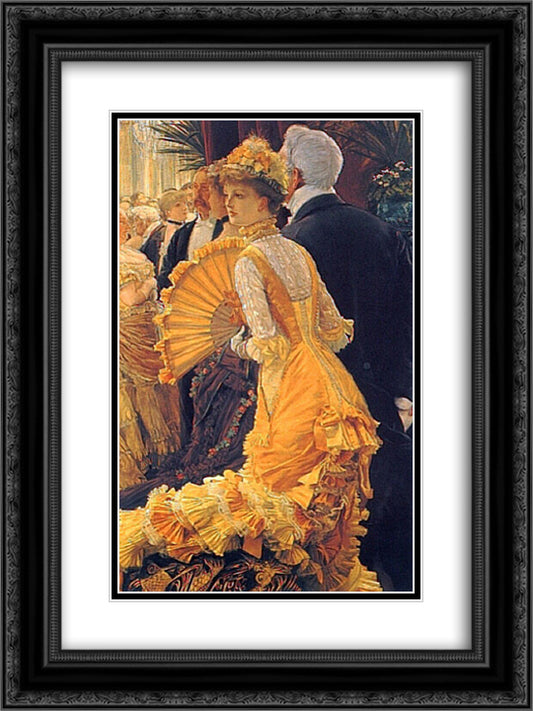 The Ball 18x24 Black Ornate Wood Framed Art Print Poster with Double Matting by Tissot, James