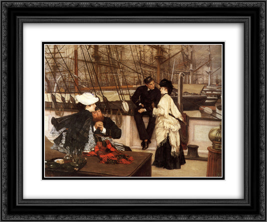 The Captain and the Mate 24x20 Black Ornate Wood Framed Art Print Poster with Double Matting by Tissot, James