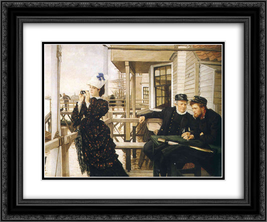 The Captain's Daughter 24x20 Black Ornate Wood Framed Art Print Poster with Double Matting by Tissot, James