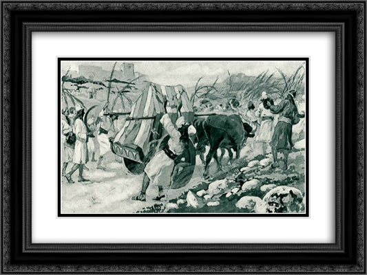 The Chastisement of Uzzah 24x18 Black Ornate Wood Framed Art Print Poster with Double Matting by Tissot, James