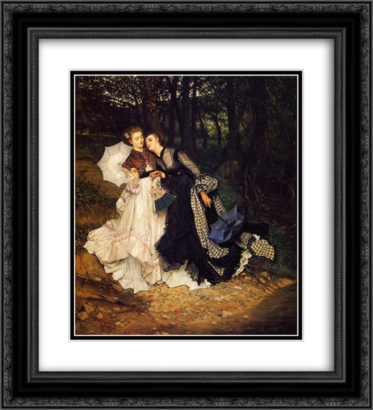 The Confidence 20x22 Black Ornate Wood Framed Art Print Poster with Double Matting by Tissot, James