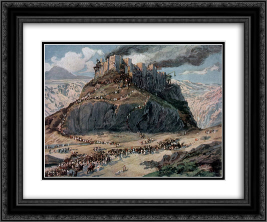 The Conquest of the Amorites 24x20 Black Ornate Wood Framed Art Print Poster with Double Matting by Tissot, James