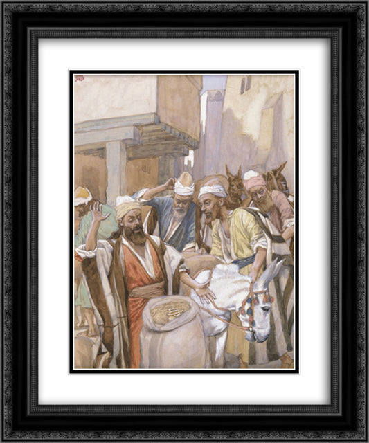 The Cup Found 20x24 Black Ornate Wood Framed Art Print Poster with Double Matting by Tissot, James