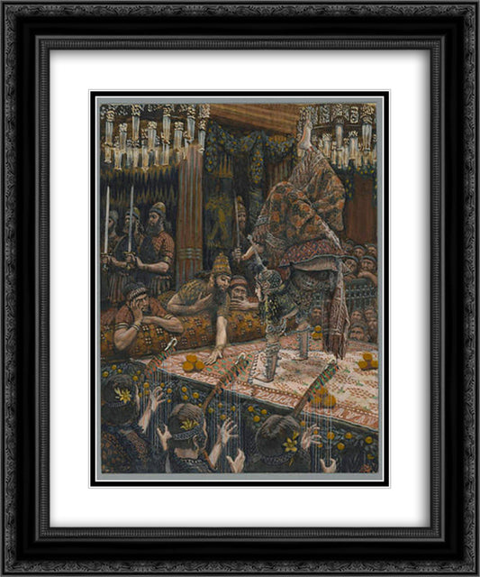 The Daughter of Herodias Dancing 20x24 Black Ornate Wood Framed Art Print Poster with Double Matting by Tissot, James