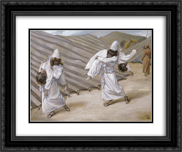 The Dead Bodies Carried Away 24x20 Black Ornate Wood Framed Art Print Poster with Double Matting by Tissot, James