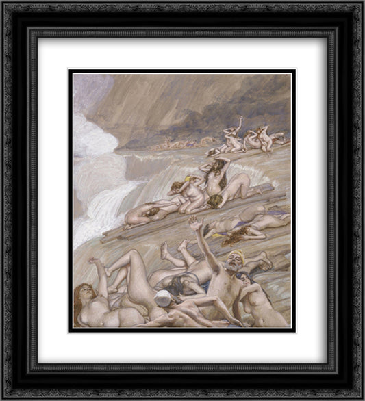 The Deluge 20x22 Black Ornate Wood Framed Art Print Poster with Double Matting by Tissot, James