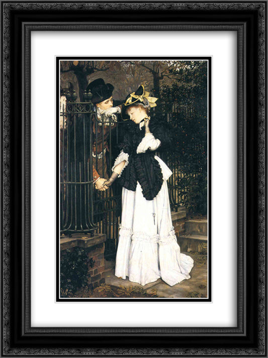 The Farewell 18x24 Black Ornate Wood Framed Art Print Poster with Double Matting by Tissot, James