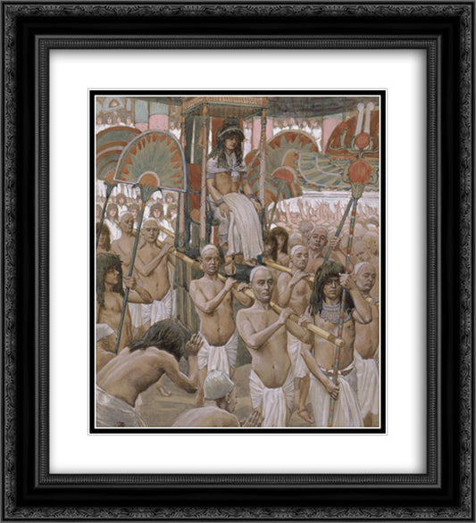 The Glory of Joseph 20x22 Black Ornate Wood Framed Art Print Poster with Double Matting by Tissot, James