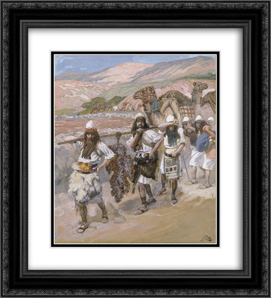 The Grapes of Canaan 20x22 Black Ornate Wood Framed Art Print Poster with Double Matting by Tissot, James